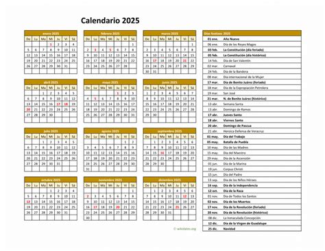 Calendario 2025 Feriados WEBFIRST