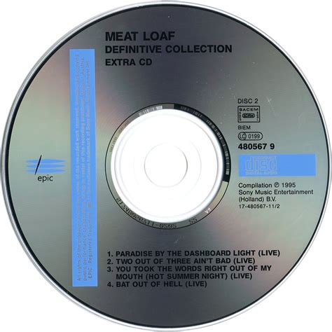 Car Tula Cd2 De Meat Loaf Definitive Collection Special Edition