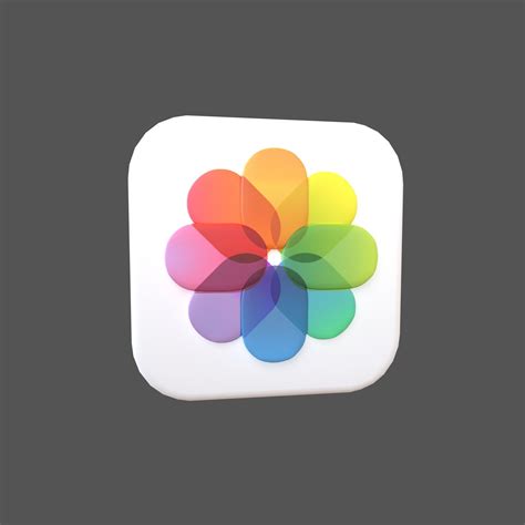 3d Model Ios Photos Icon V1 001 Vr Ar Low Poly Cgtrader