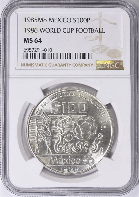 Mexico Mo Silver Pesos World Cup Km Ngc Ms Item