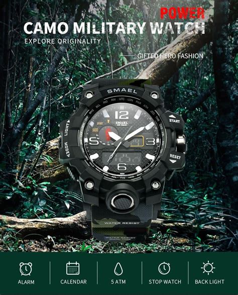 Reloj Hombre Smael S Shock Rango Militar Camu T Ctico Atm