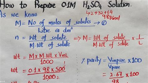 How To Prepare 0 1M H2SO4 Solution YouTube