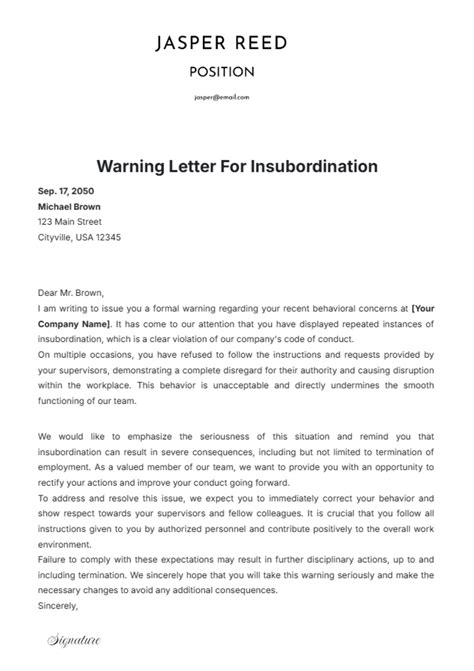 Free Warning Letter For Drunk Employee Template Edit Online And Download