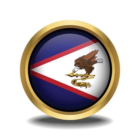 americano Samoa bandera circulo forma botón vaso en marco dorado