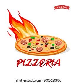 Pizza Planet Logostickeremblem vector de stock libre de regalías