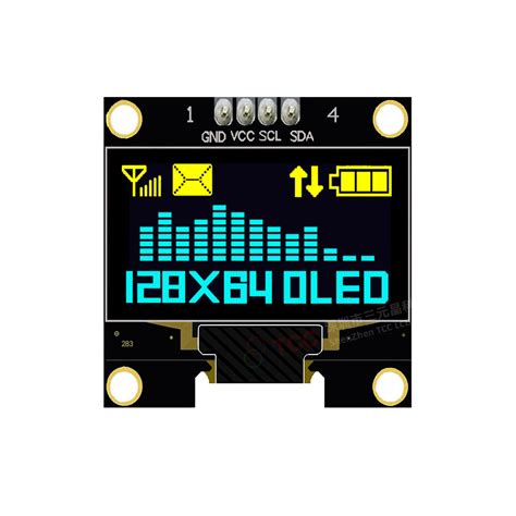 0 96 Inch 128X64 Monochrome LCD Screen Iic Interface Yellow Blue OLED