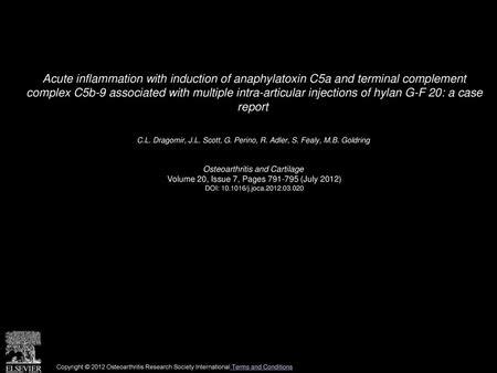 Changes in peripheral blood immune cell composition in osteoarthritis - ppt download