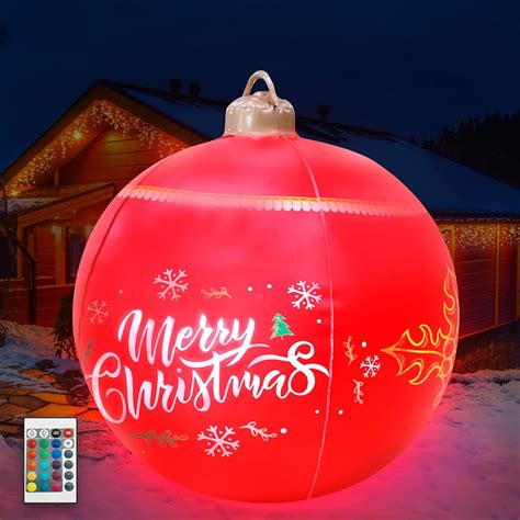 Pallina Di Natale Gonfiabile Con Luce LED Ricaricabile E Telecomando