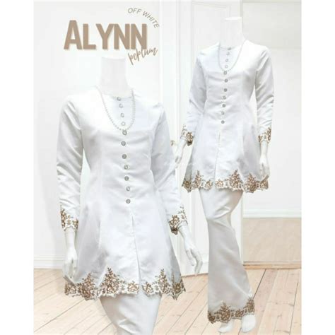 Baju Kurung Kebarung Putih White Satin Kurung Nikah Bride Tunang Dinner Kenduri Raya 2023