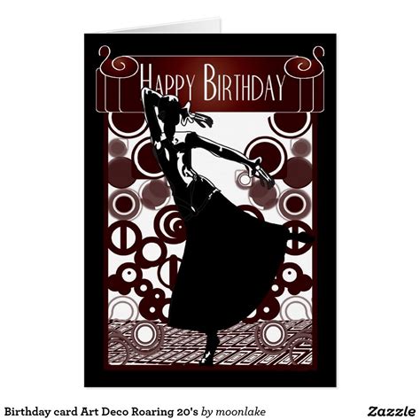 Birthday Card Art Deco Roaring 20s Roaring 20s Card Art Birthday