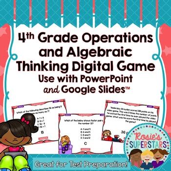 4th Grade Math Operations And Algebraic Thinking Test Prep Digital Game