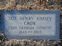 Sgt Henry Kimsey Crow 1843 1902 Memorial Find A Grave