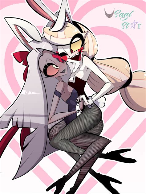 Rule 34 2demons 2girls Bunnysuit Charlie Morningstar Hazbin Hotel Female Female Only