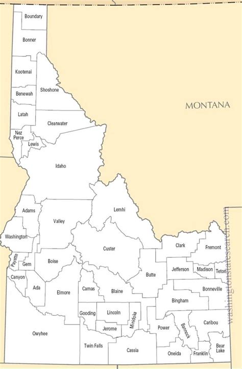 Counties Of Idaho Map A Comprehensive Guide Neebish Island Michigan Map