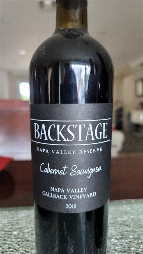 2019 Backstage Cabernet Sauvignon Usa California Napa Valley