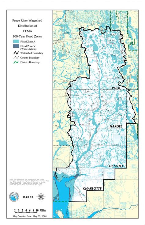 Peace River Watershed Distribution Of Fema 100 Year Flood Zones May 3