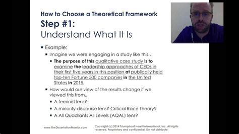 Choosing A Theoretical Framework For Dissertation