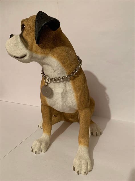 Vintage Dog The Leonardo Collection Large Size Boxer Resin Pet Etsy