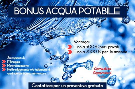 Bonus Acqua Potabile Corradini Depuratori S R L