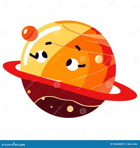 Cartoon Illustration Of The Planet Saturn Vector Illustration Of A Cartoon Planet Saturn Stock