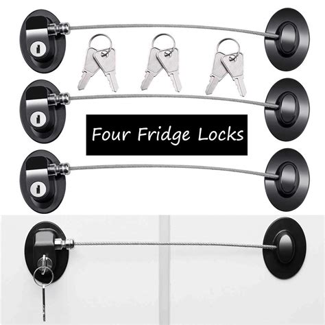 4 Pack Refrigerator Locks With 8 Keyschild Safety Fridge Lock