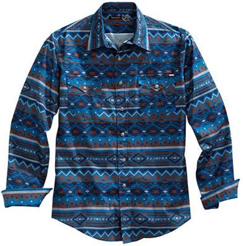 Tin Haul Apparel Mens Tin Haul Peaks Print Long Sleeve Snap Shirt Xx