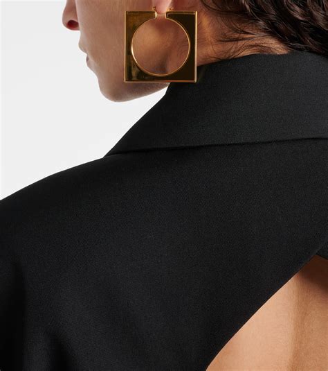 Asymmetric Hoop Earrings In Gold Jacquemus Mytheresa