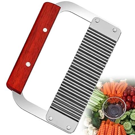 Potato Chippers Crinkle Cutter Knife Stainless Steel Wavy Blade Chips