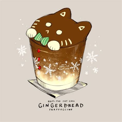 Gingerbread Cat An Art Print By Nadia Kim Cute Food Drawings Cute