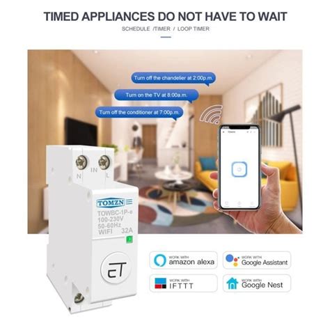 Din Rail WIFI Disjoncteur Smart Switch TéLéCommande Vocale par Ewelink