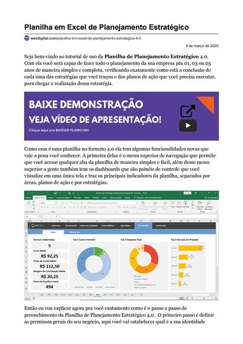 Planejamento Estrat Gico Em Excel Modelos De Planilhas Empresariais