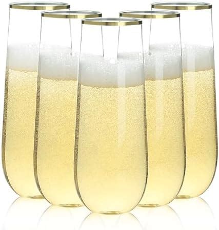 Amazon Munfix 12 Pack Stemless Plastic Champagne Flutes