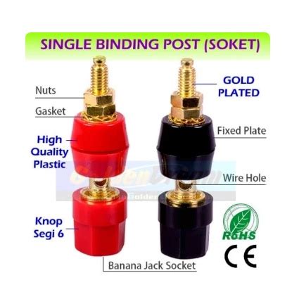 Jual Binding Post Terminal Soket Banana Mm Jack Speaker Power Pos