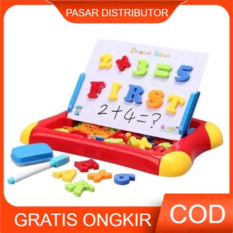 Jual Mainan Edukasi Drawing Board Magnetic Learning Case In Papan