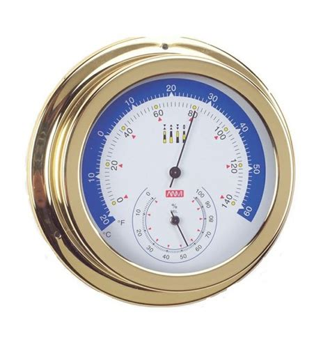 Hygrometer Thermometer Blau Und Wei Messing Oder Chrom Raig