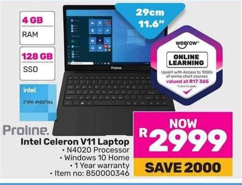 Proline Intel Celeron V Laptop Offer At Game