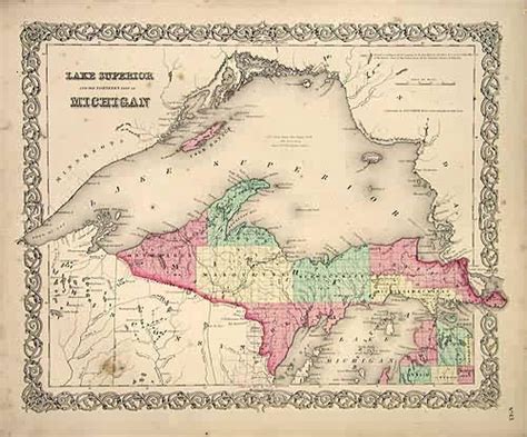 Lake Superior And The Northern Part Of Michigan By J H Colton Co