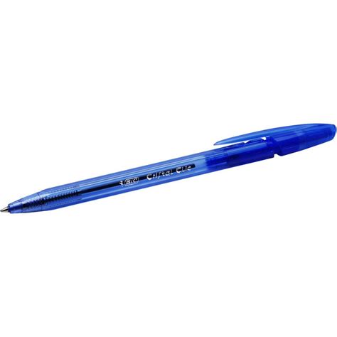 Stylo bille rétractable Bic Cristal Clic bleu pointe moyenne pas