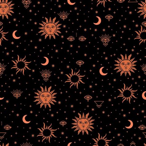 Premium Vector Esoteric Vector Seamless Pattern Sun Moon And Stars