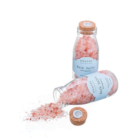 Pink Bath Salts Bottles Anoint Skincare