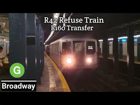 IND Crosstown Line G Action Broadway R42 Refuse Train R160