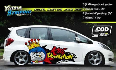 Sticker Doraemon Custom Mobil Jazz Agya Ayla Decal Stiker Motif