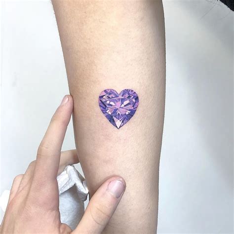 Amethyst heart tattoo - jewel heart tattoo - girly tattoos | Purple ...