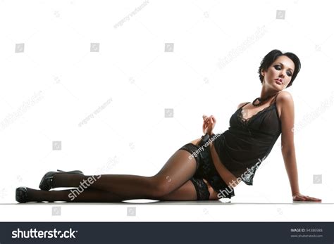 Portrait Sexy Woman Posing Black Lingerie Stock Photo 94386988 Shutterstock
