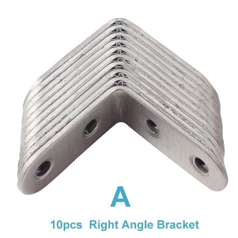 10pcs Right Angle Bracket Corner Brace Stainless Steel L Shape