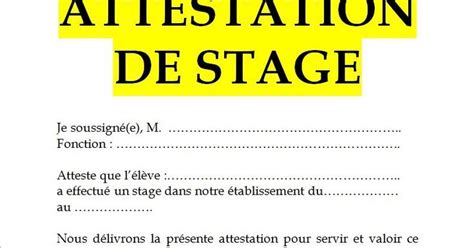 Pin On Attestation De Stage