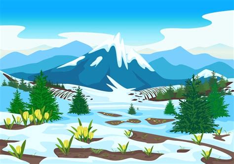 Premium Vector Spring Landscape