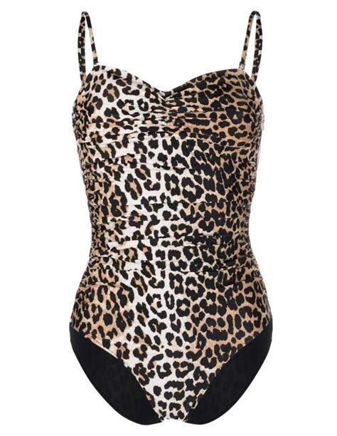 Leopard Print One Piece Swimsuit Ganni Fw22 Leopard Print Swimsuit Swimsuits Print Swimsuit