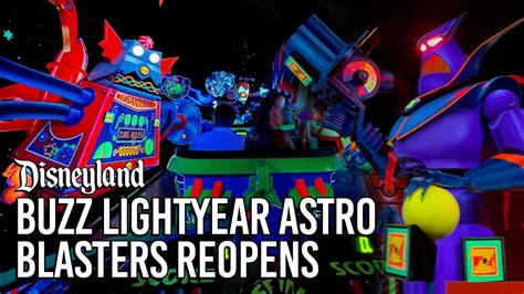 Buzz Lightyear Astro Blasters Reopens At Disneyland Resort Youtube