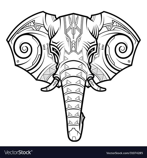 Geometric Elephant Head